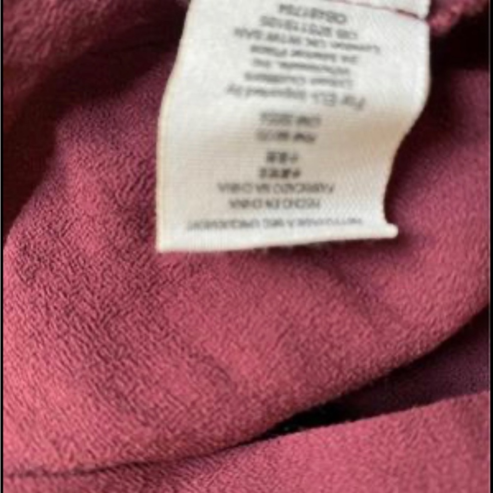Free People Burgundy Wine Layered Bell Sleeve Top Sz Medium. - Picture 5 of 5